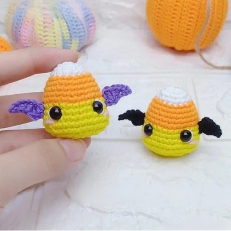 Crochet Candy Corn Bat Amigurumi Free Pattern