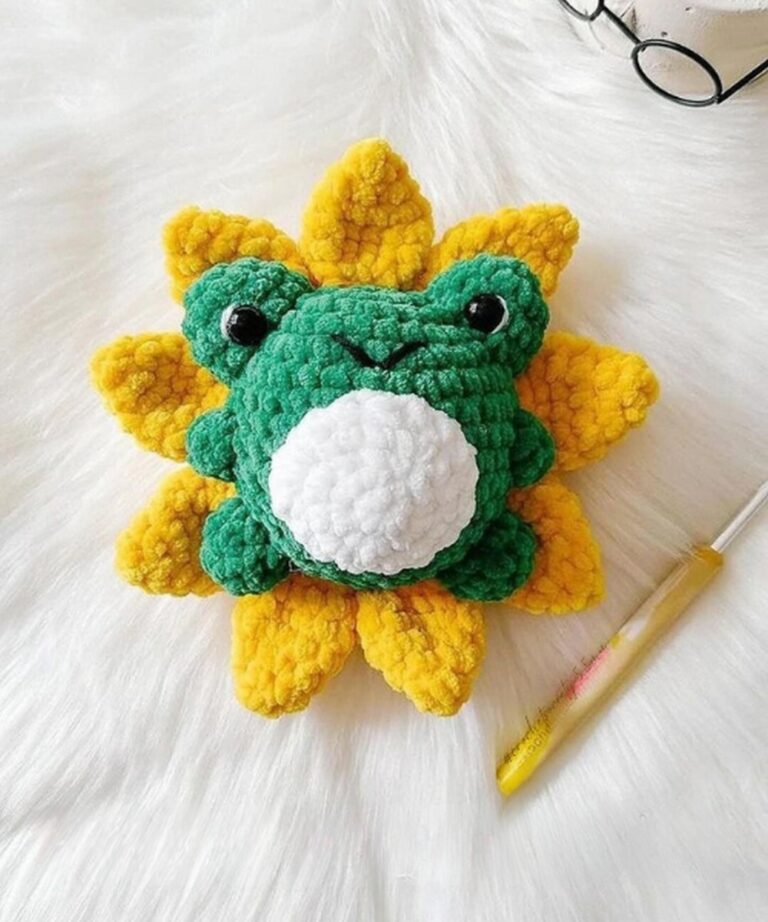Crochet Sunflower Frog Pattern