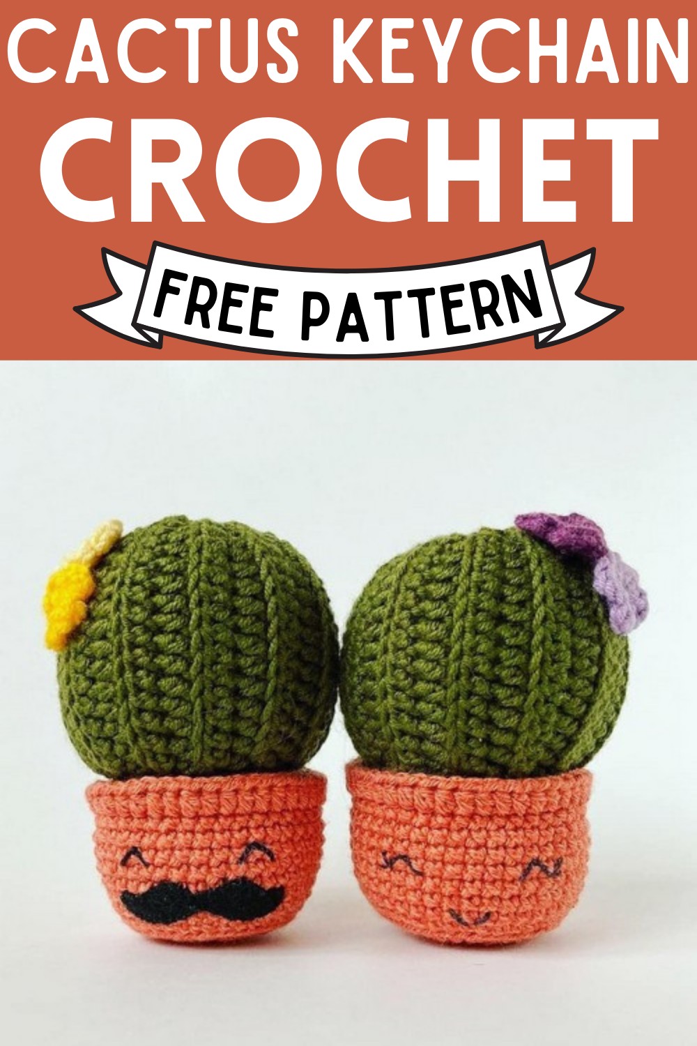 Crochet Cactus Keychain Amigurumi Pattern