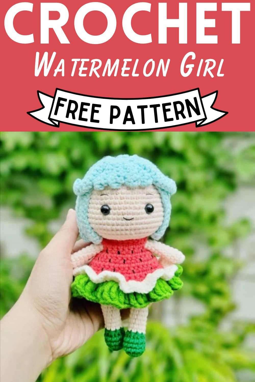 Crochet Watermelon Girl Amigurumi Pattern