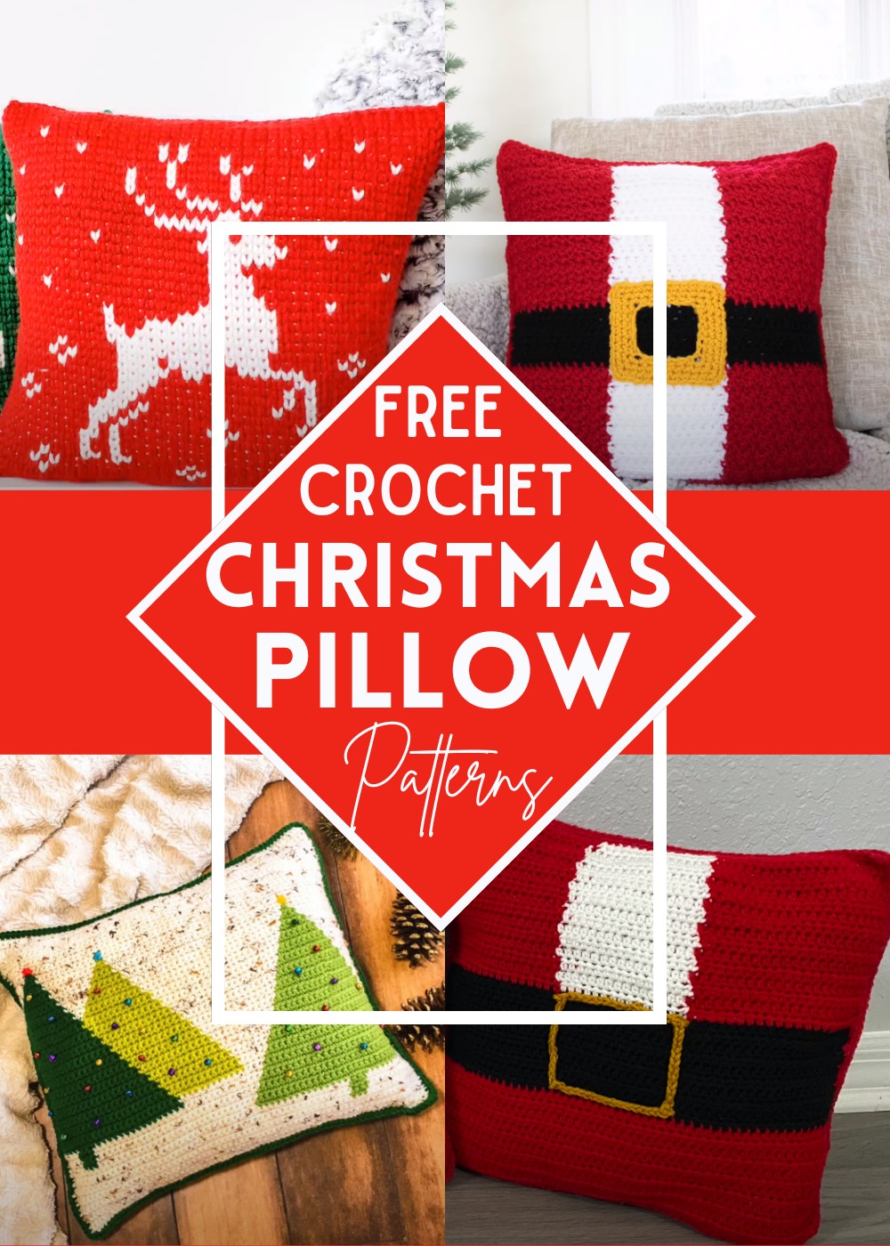Crochet Christmas Pillow