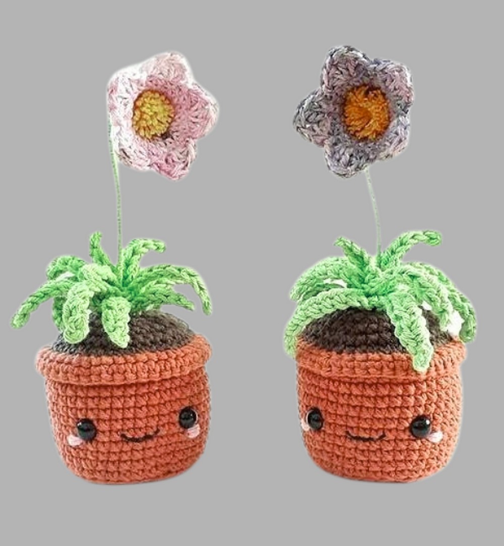 Crochet Kawaii Flowerpot