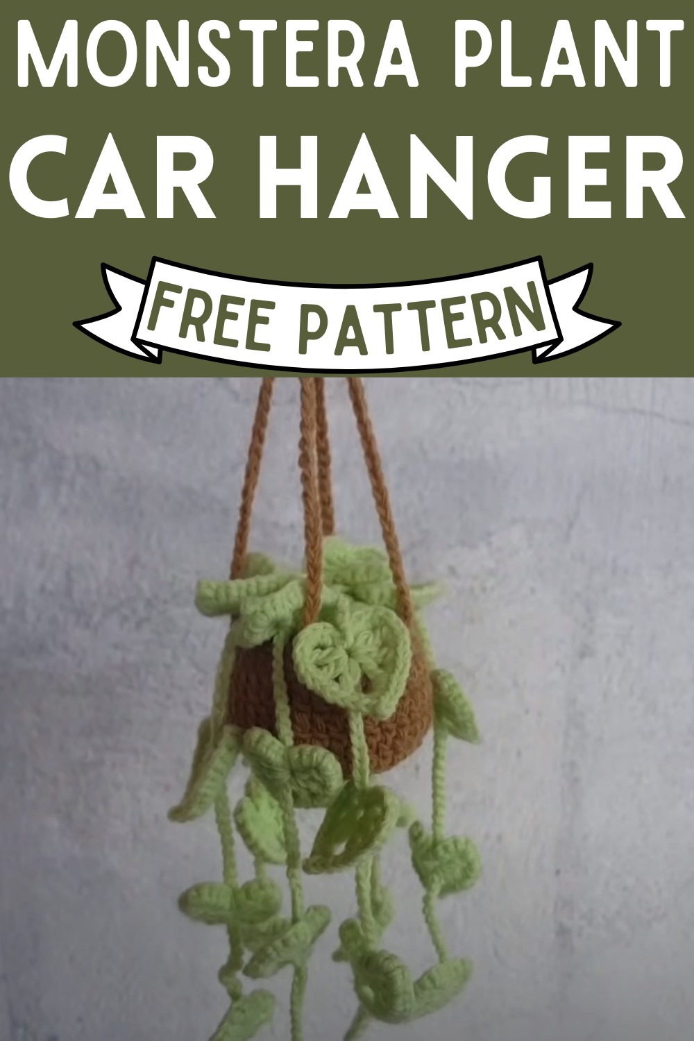 Crochet Monstera Plant Car Hanger