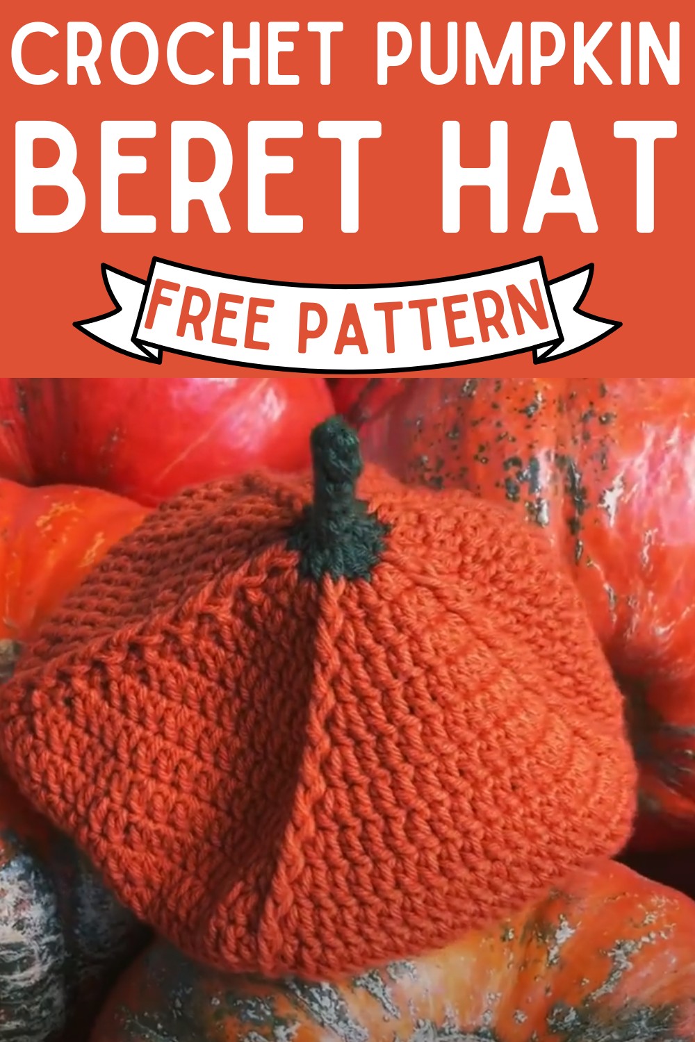 Crochet Pumpkin Beret Hat