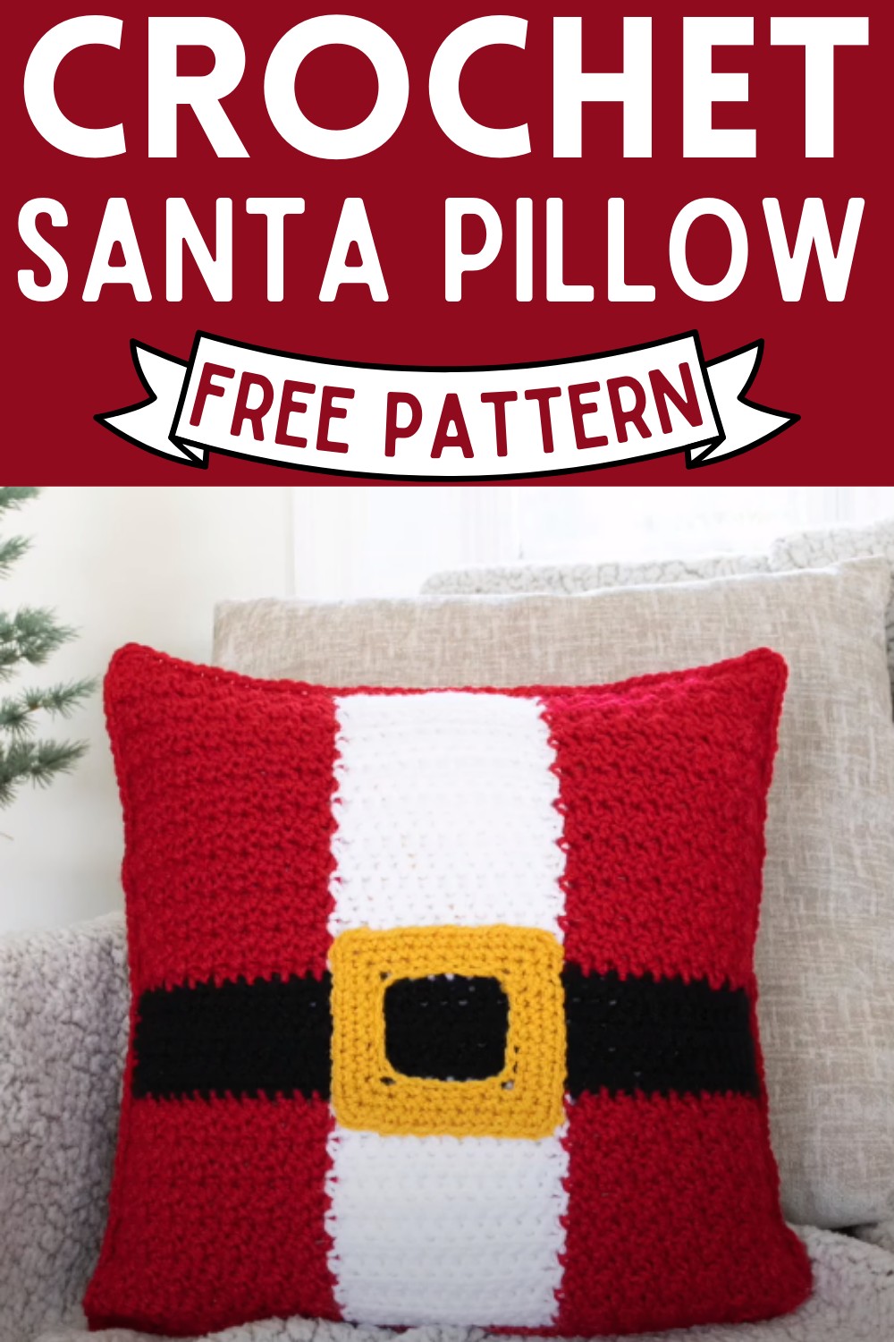 Crochet Santa Pillow