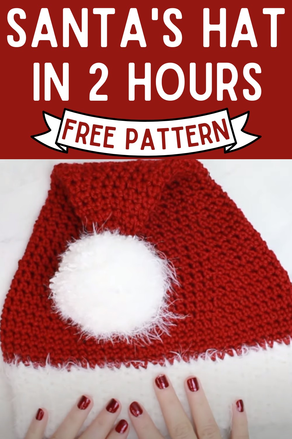 Crochet Santa's Hat In 2 Hours