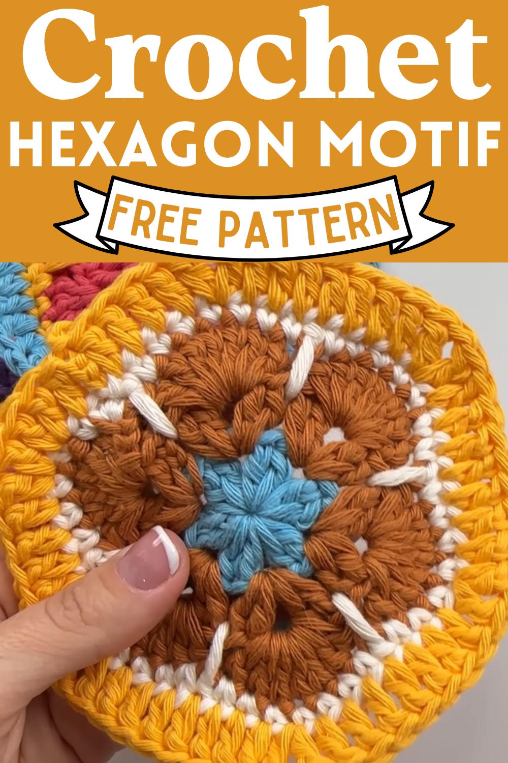 African Flower Hexagon Motif