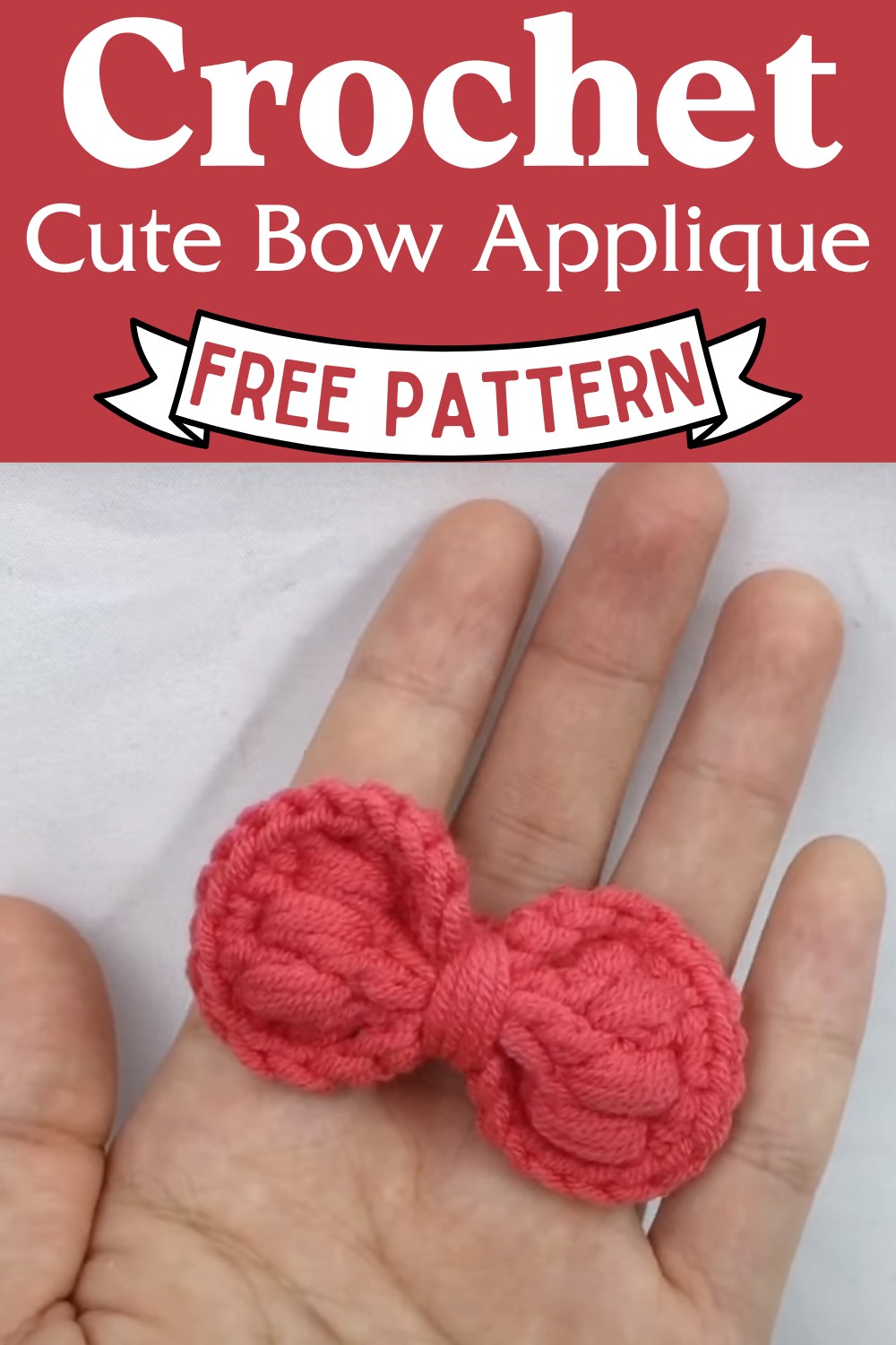 Crochet A Cute Bow Applique Pattern