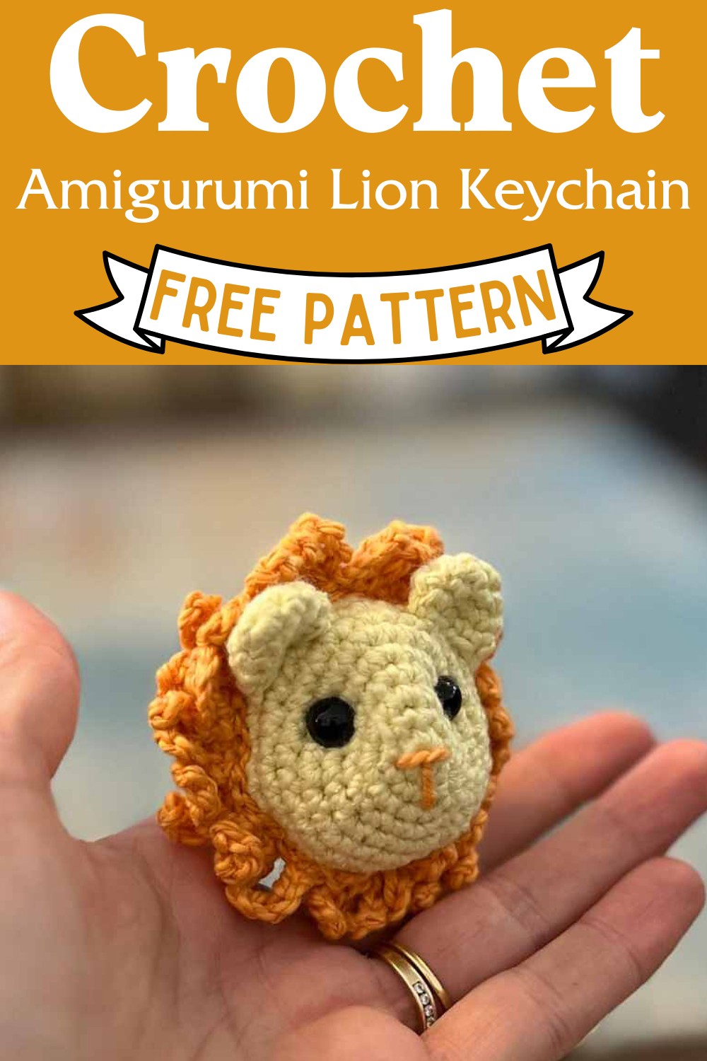Crochet Amigurumi Lion Keychain Pattern