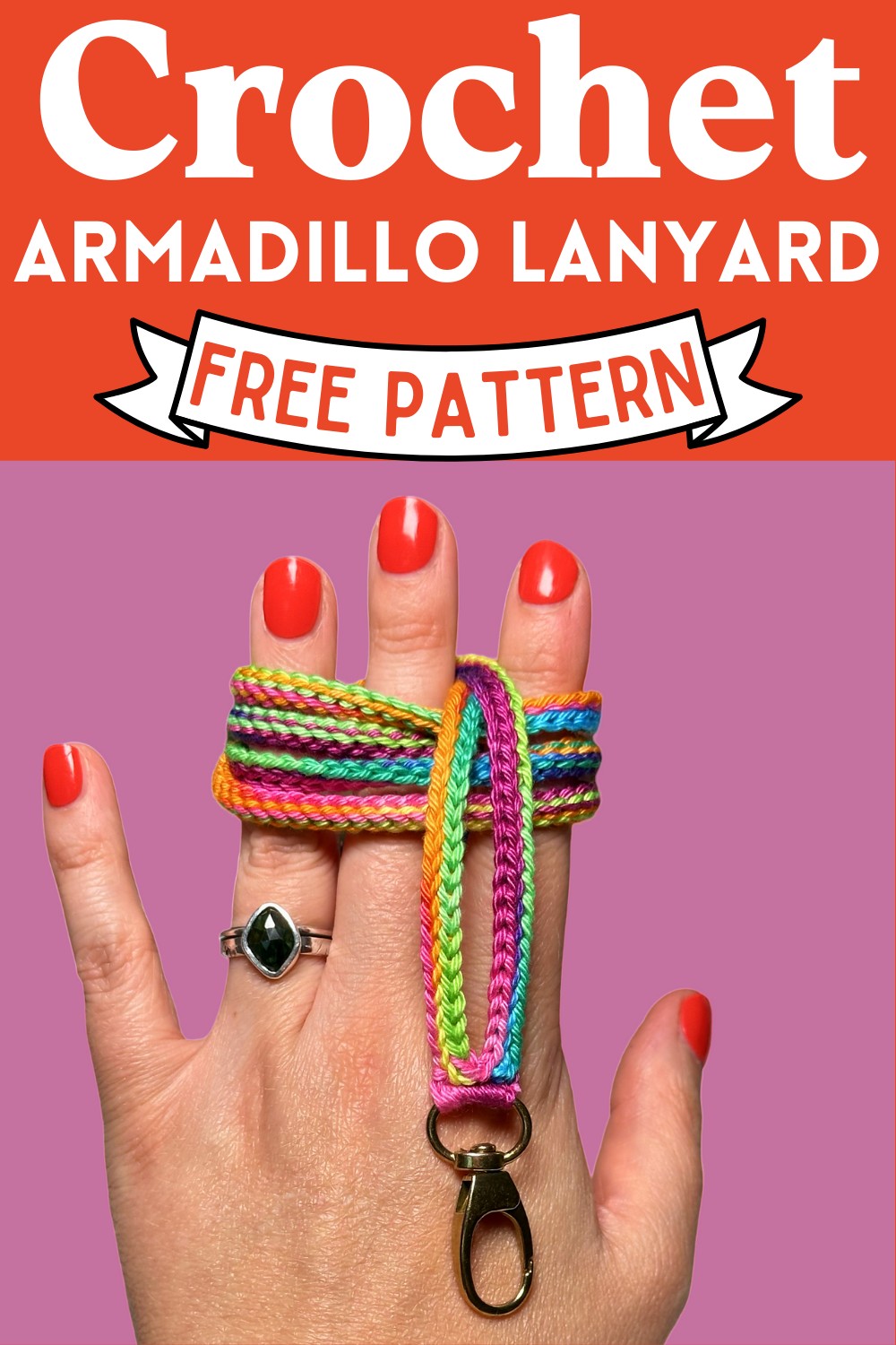 Crochet Armadillo Lanyard Pattern
