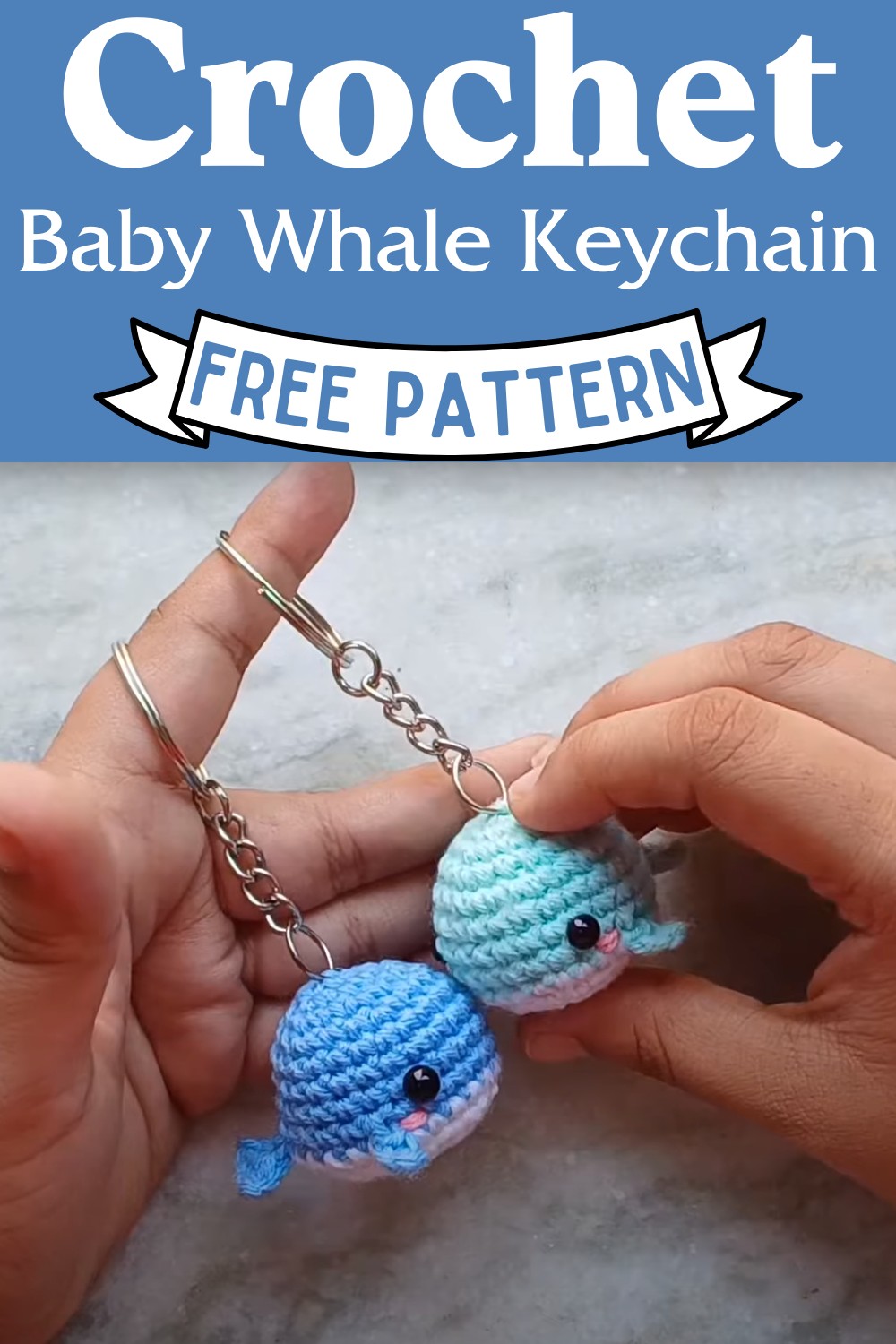 Crochet Baby Whale Amigurumi Keychain Pattern