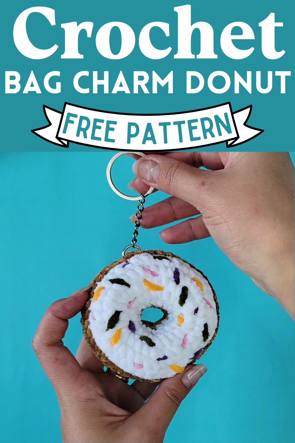 Crochet Bag Charm Donut Amigurumi Pattern