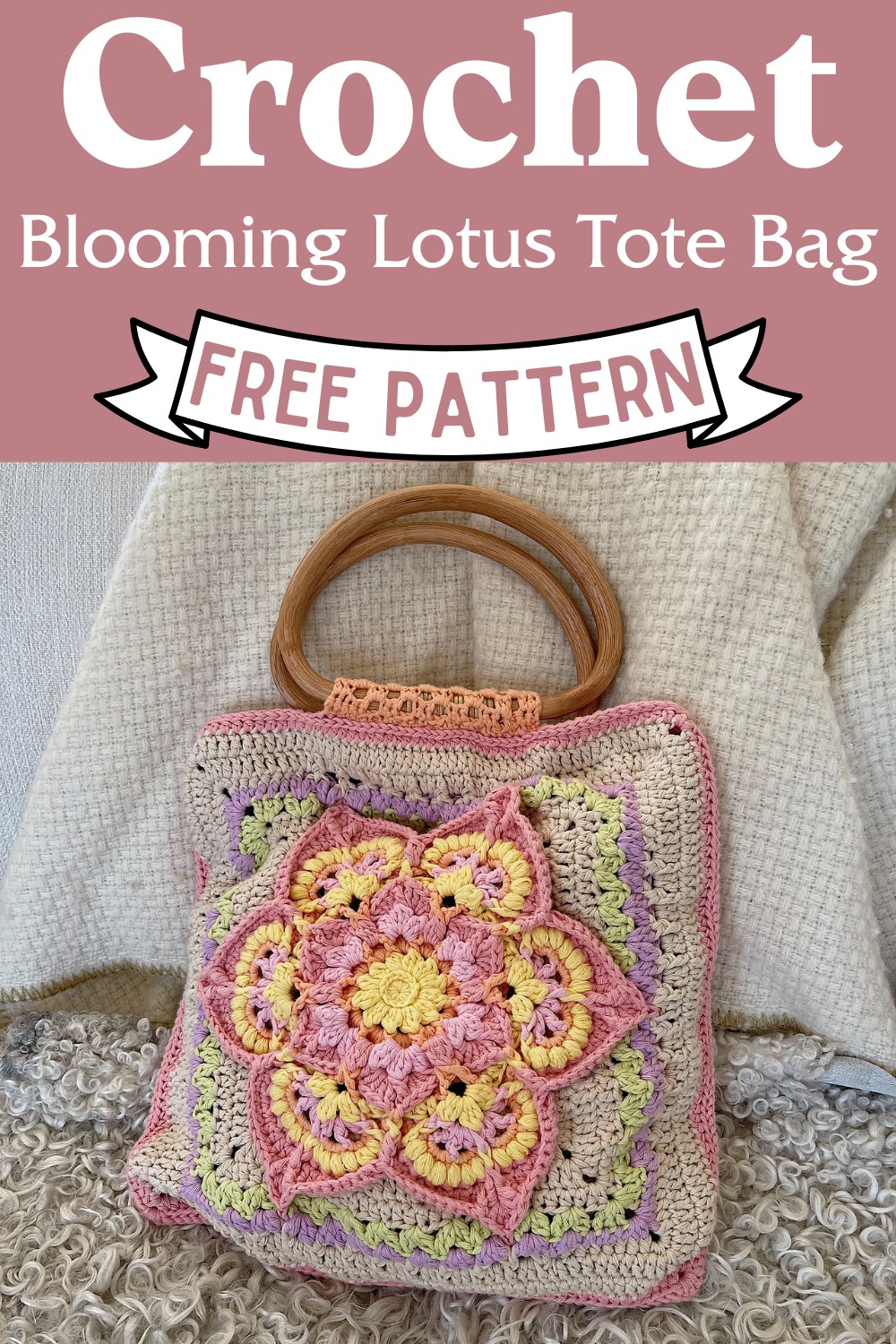Crochet Blooming Lotus Tote Bag Pattern