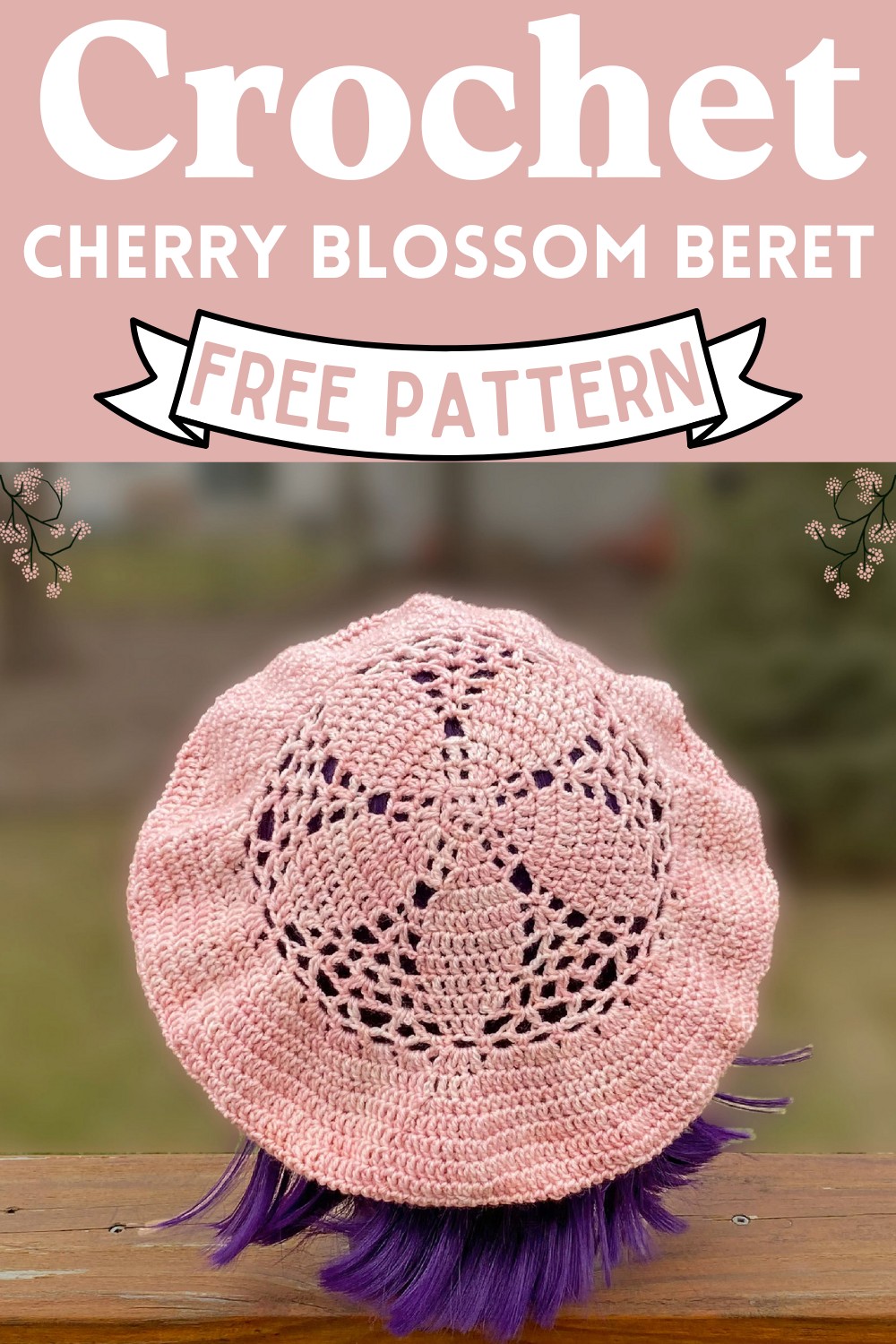 Crochet Cherry Blossom Beret Pattern