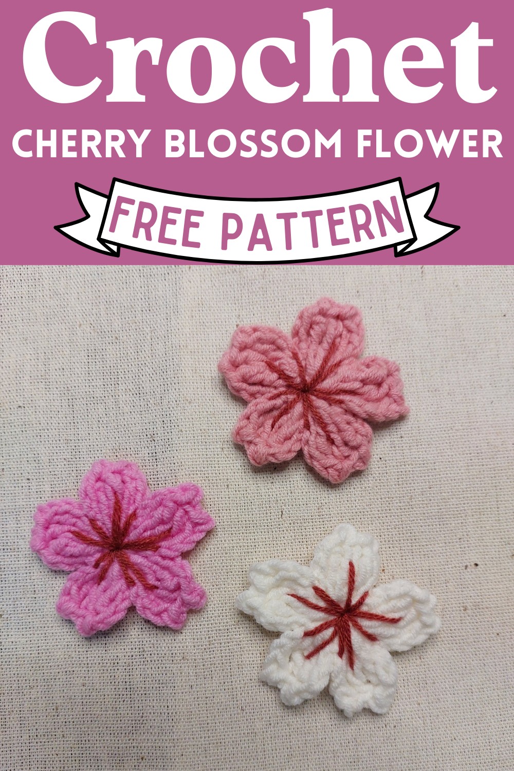 Crochet Cherry Blossom Flower Pattern
