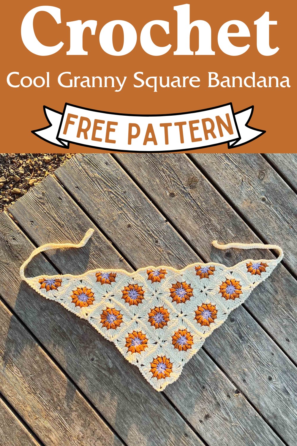 Crochet Cool Granny Square Bandana Pattern