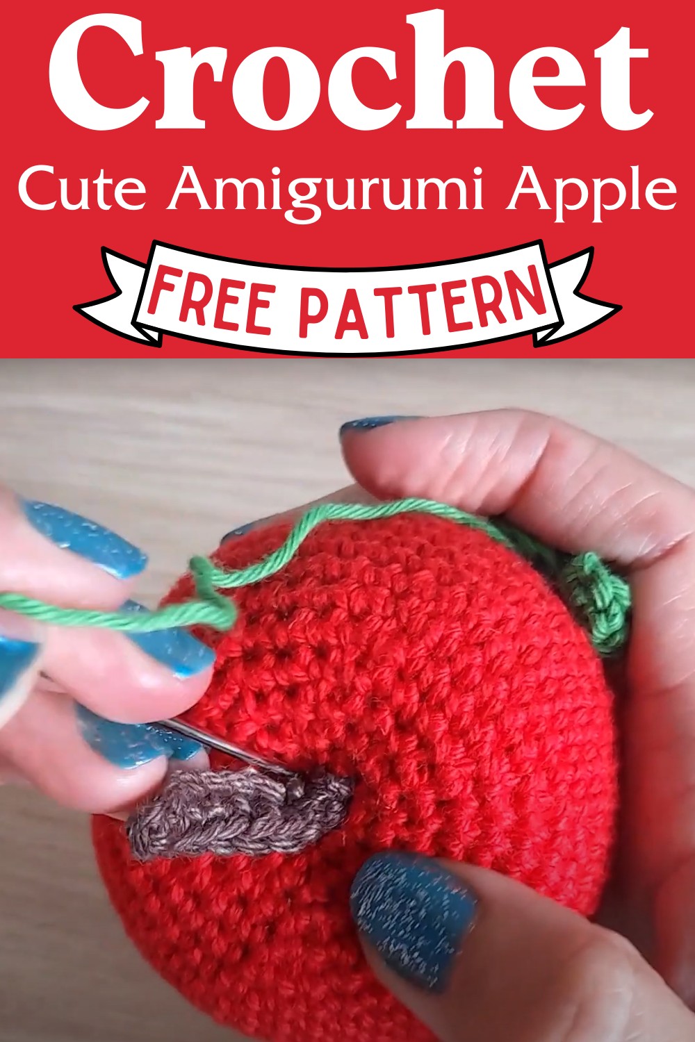 Crochet Cute Amigurumi Apple Pattern