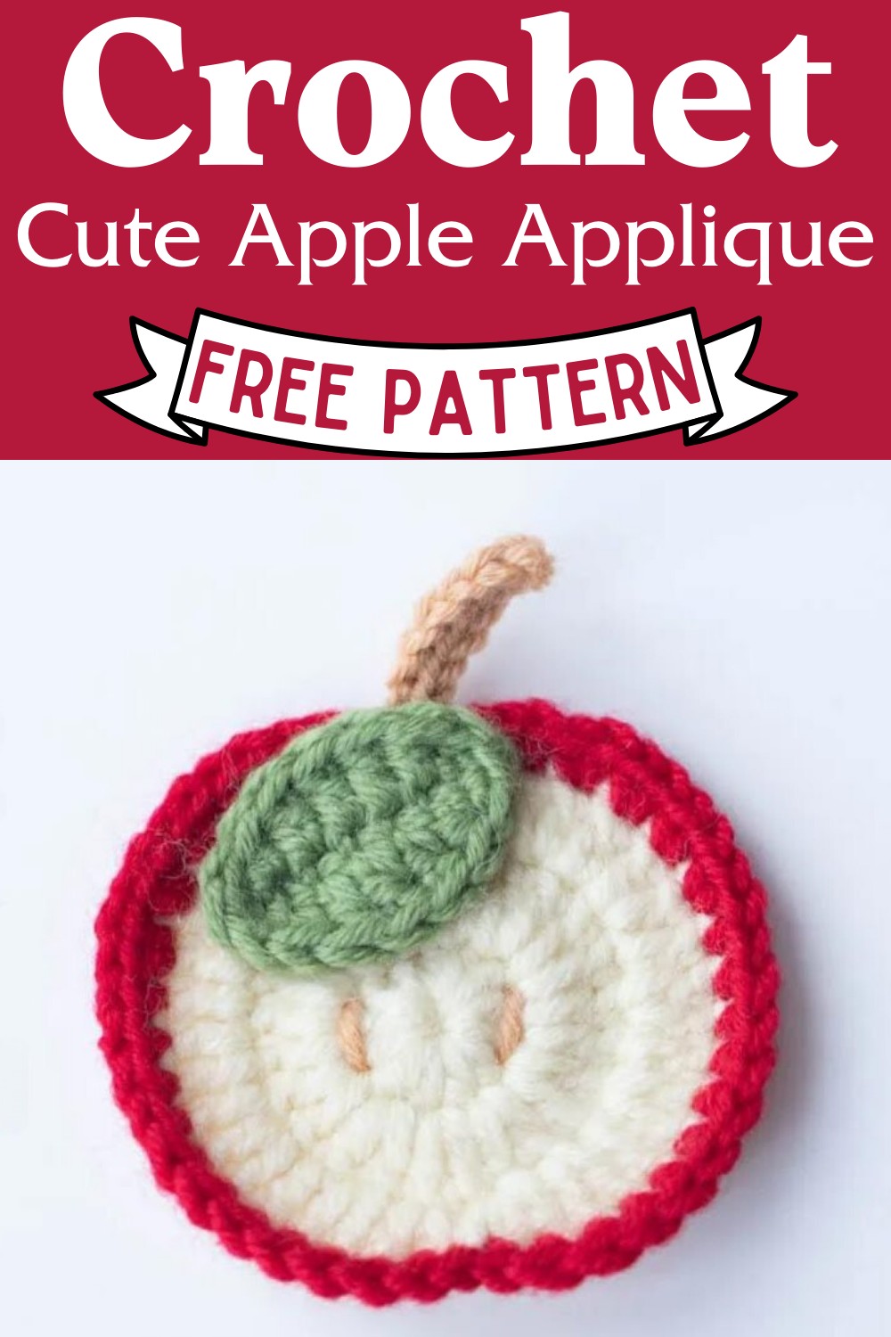 Crochet Cute Apple Applique Pattern