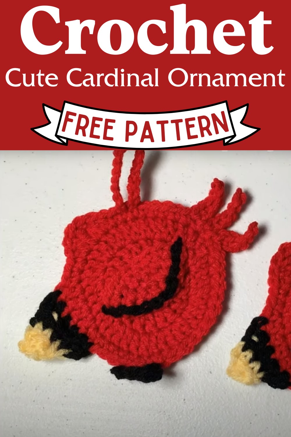 Crochet Cute Cardinal Ornament Pattern