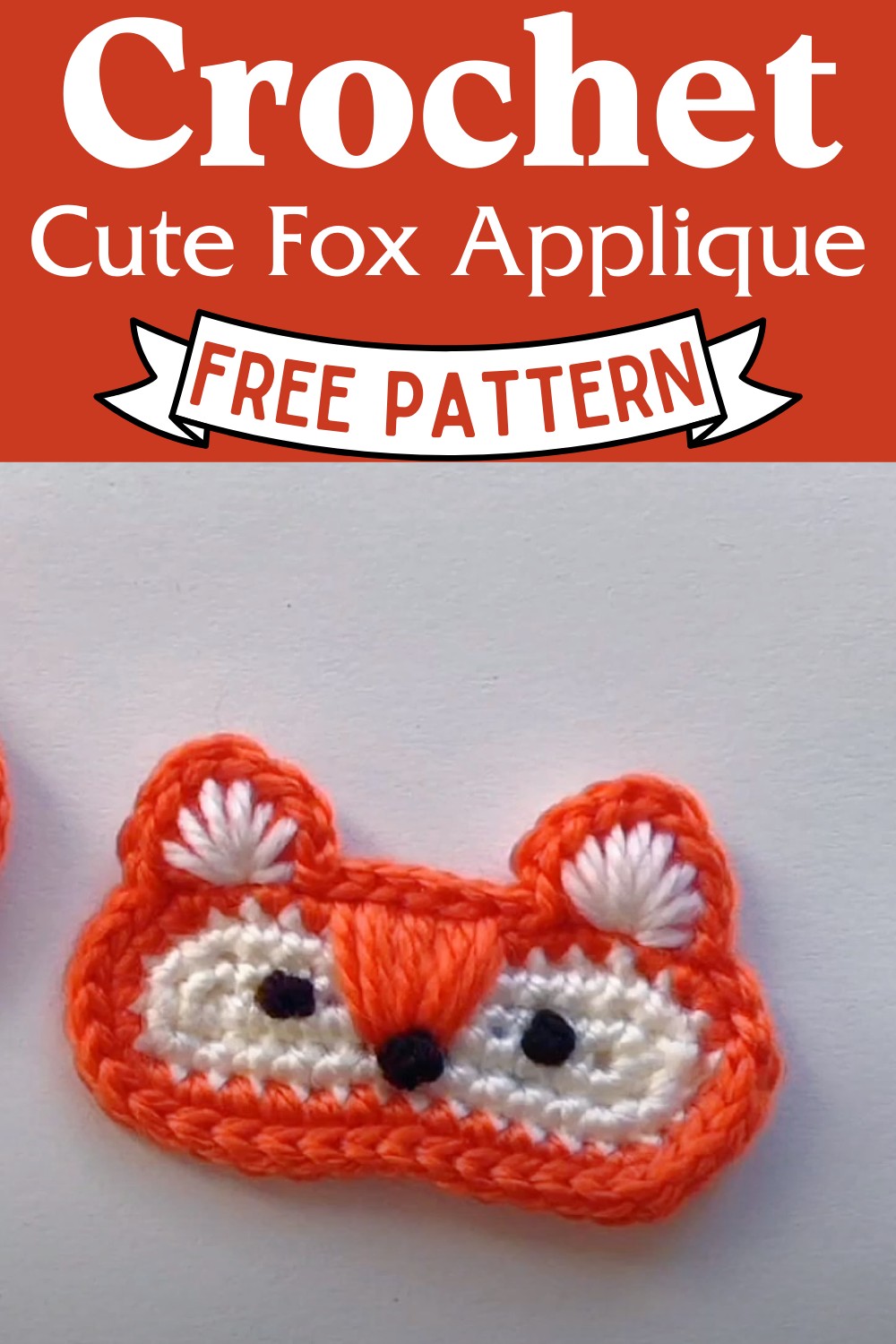 Crochet Cute Fox Applique Pattern