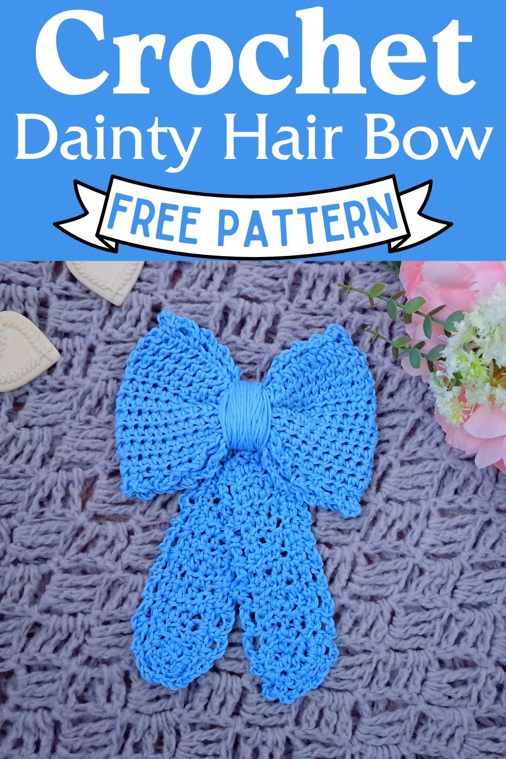 Crochet Dainty Hair Bow Pattern