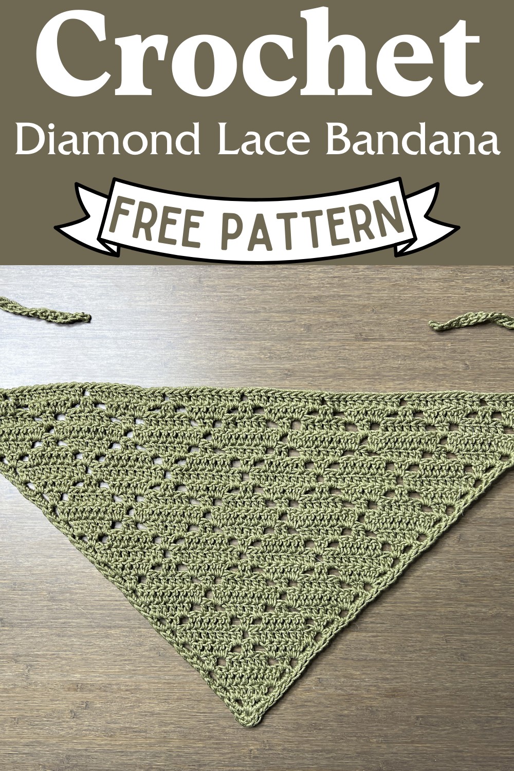 Crochet Diamond Lace Bandana Pattern