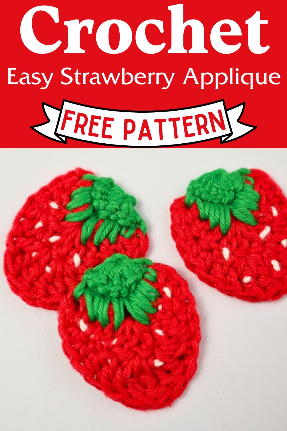 Crochet Easy Strawberry Applique Pattern