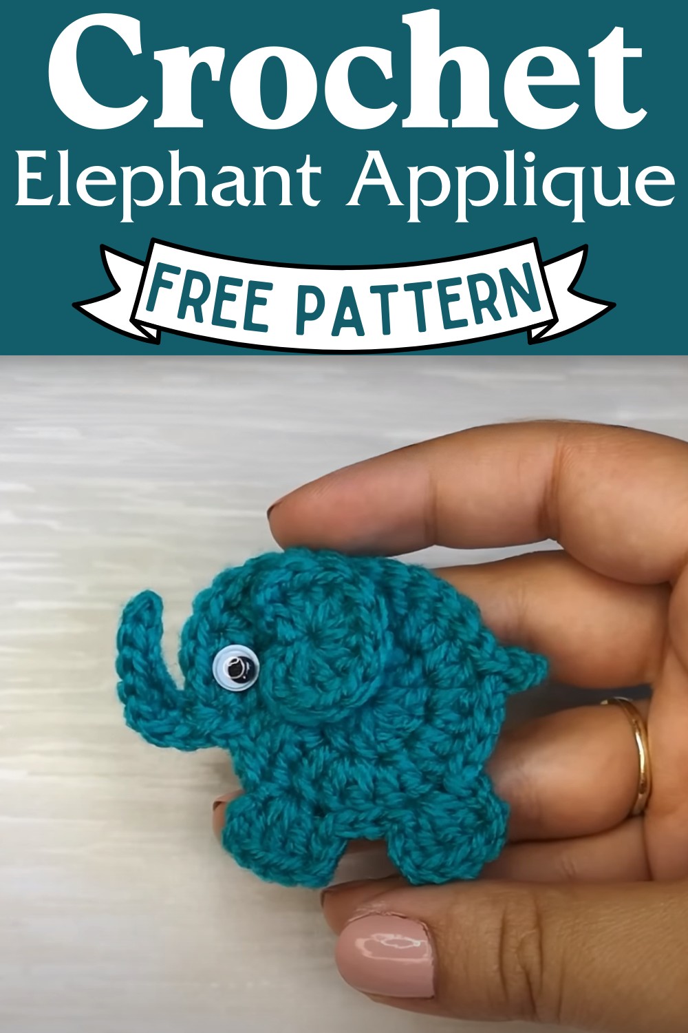 Crochet Elephant Applique Pattern