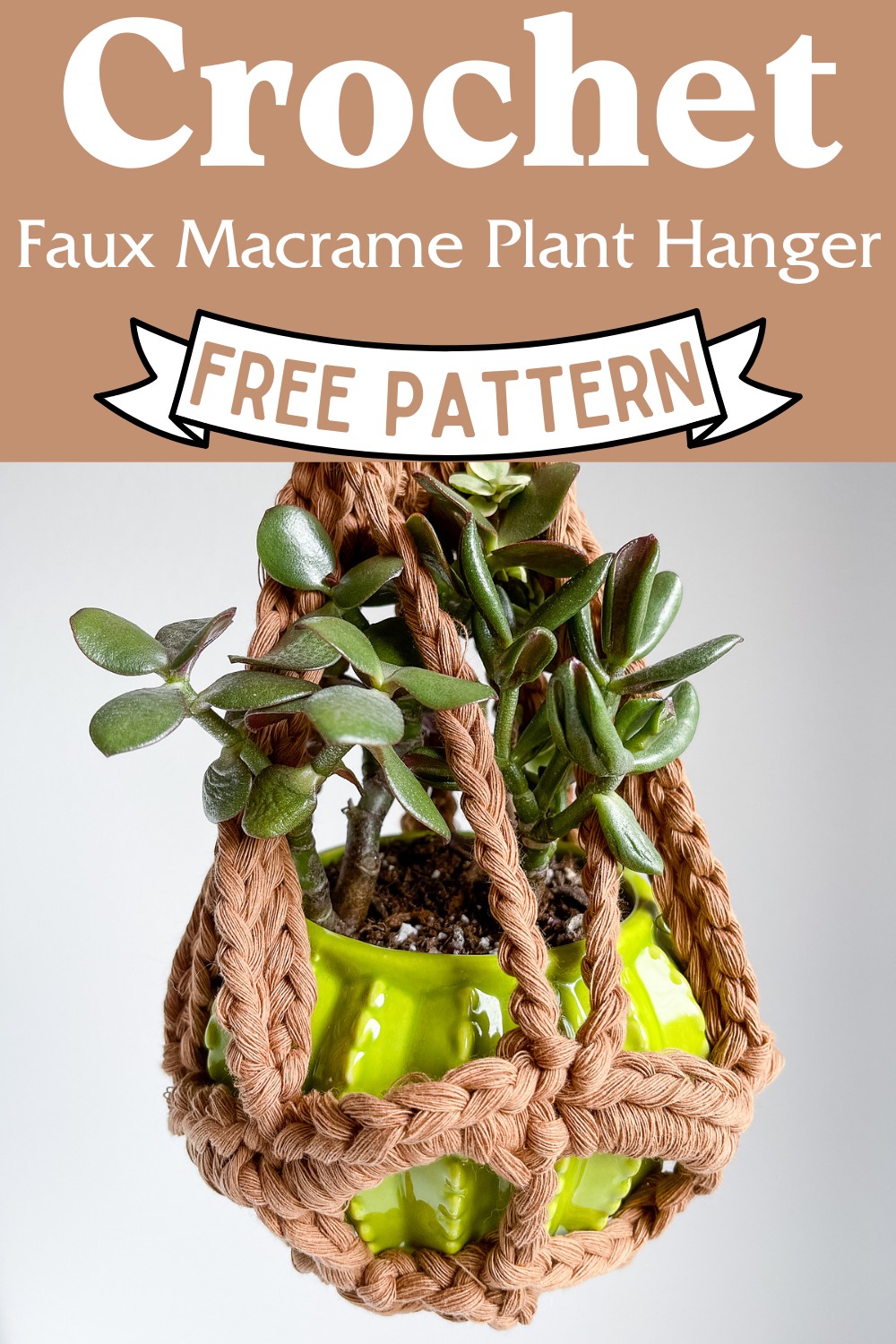 Crochet Faux Macrame Plant Hanger Pattern