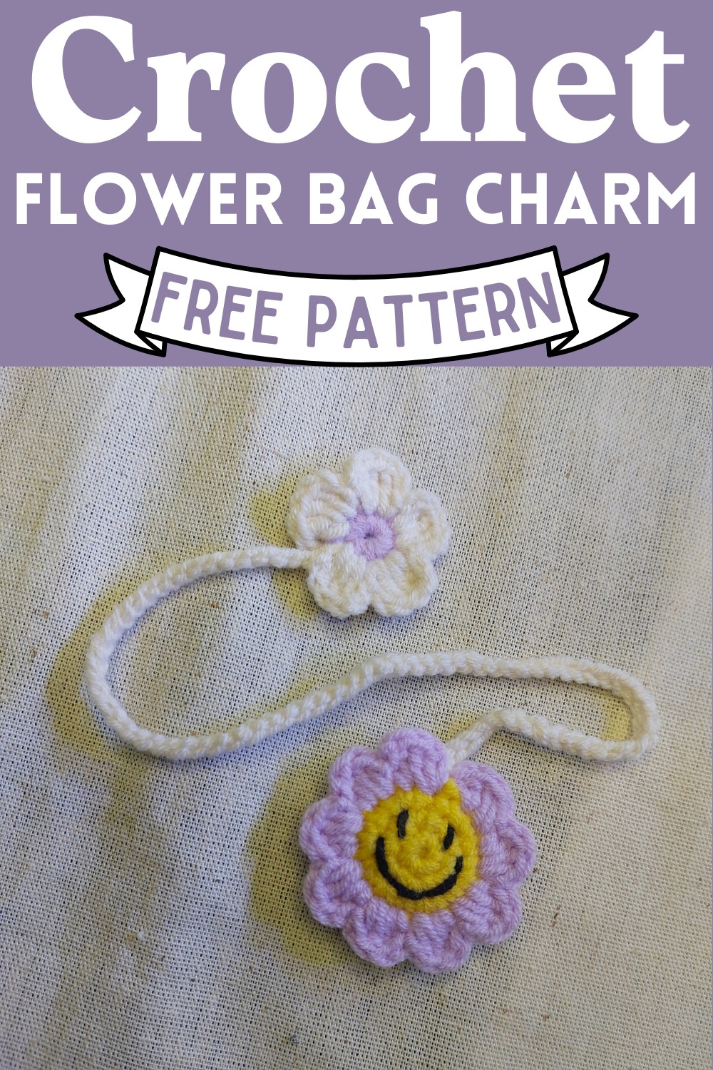 Crochet Flower Bag Charm Pattern