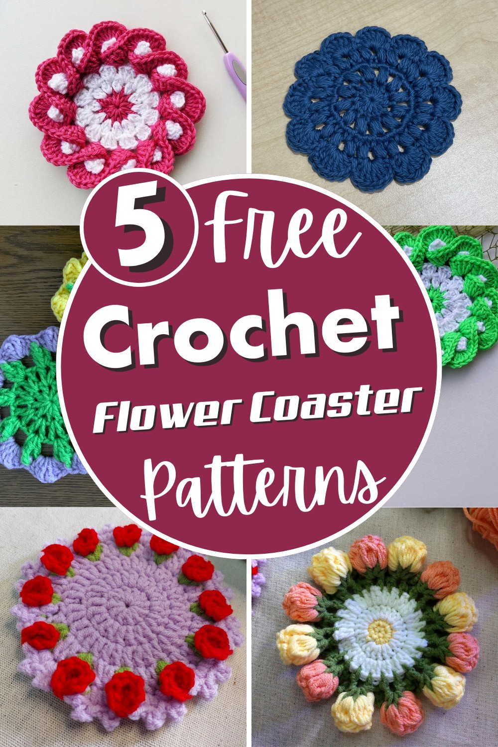 Crochet Flower Coaster Pattern (1)
