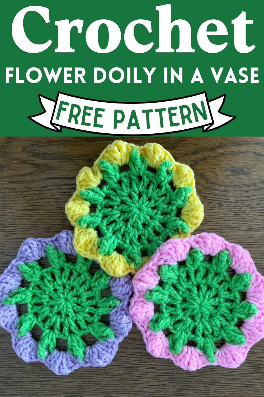 Crochet Flower Doily In A Vase Pattern