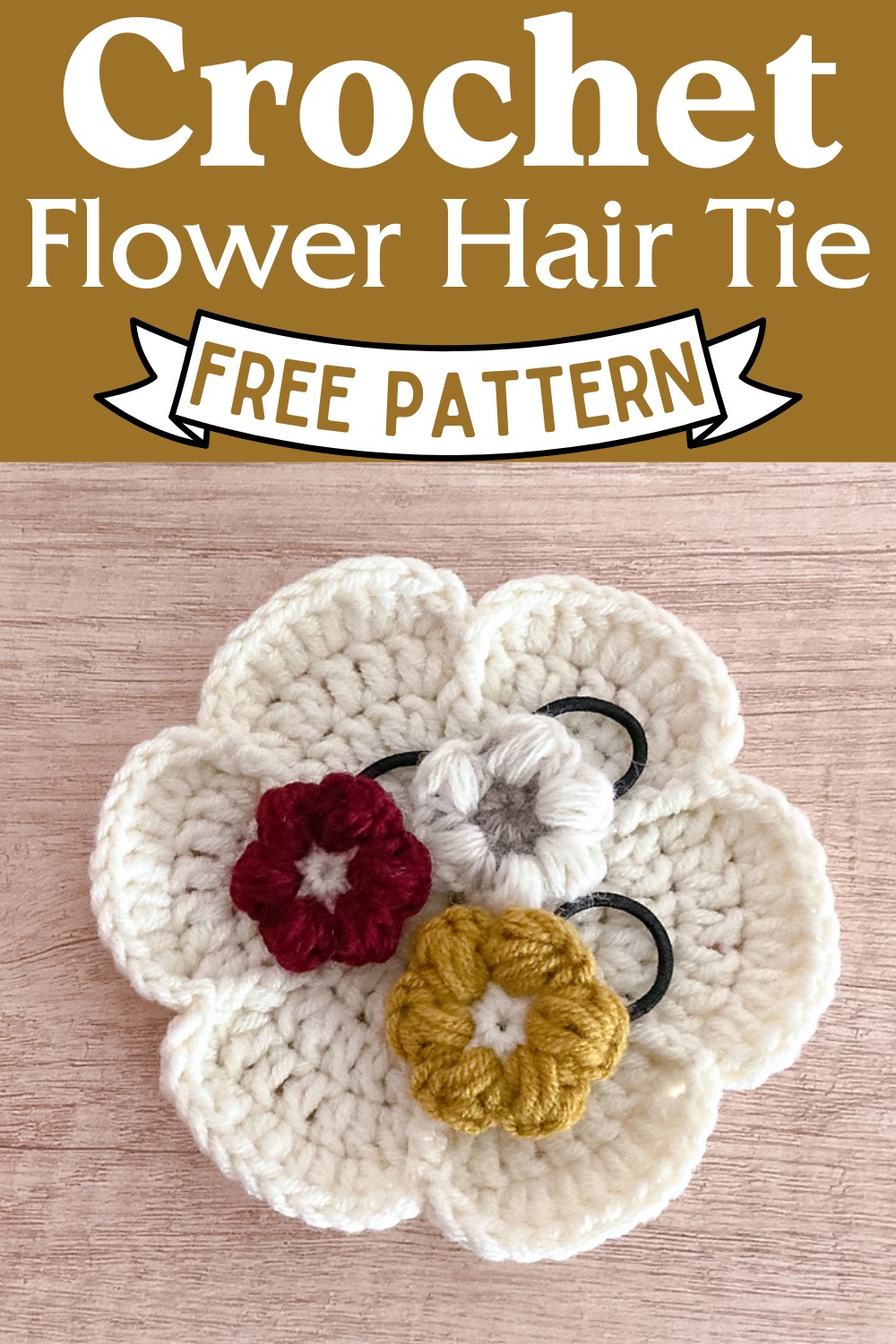 Crochet Flower Hair Tie Pattern