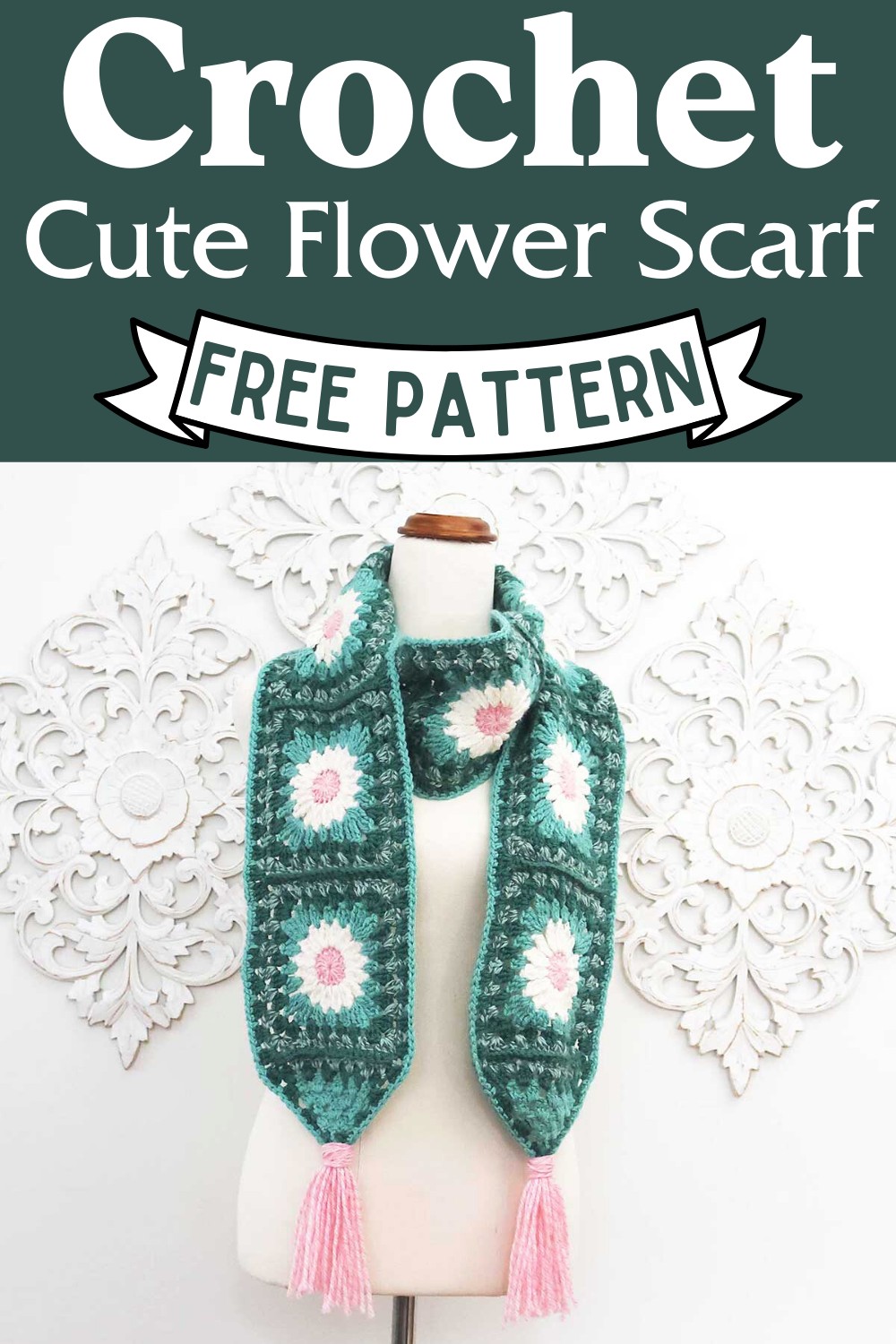 Crochet Flower Scarf Pattern