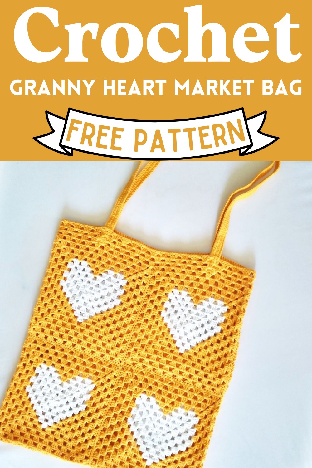 Crochet Granny Heart Market Bag Pattern 