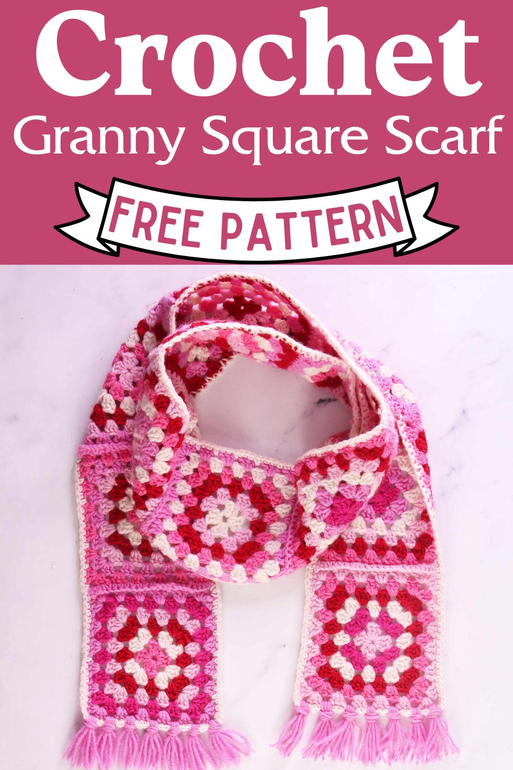 Crochet Granny Square Scarf Pattern