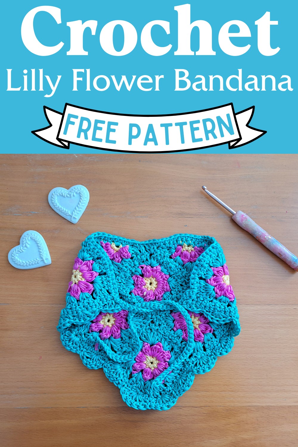 Crochet Lilly Flower Bandana Pattern