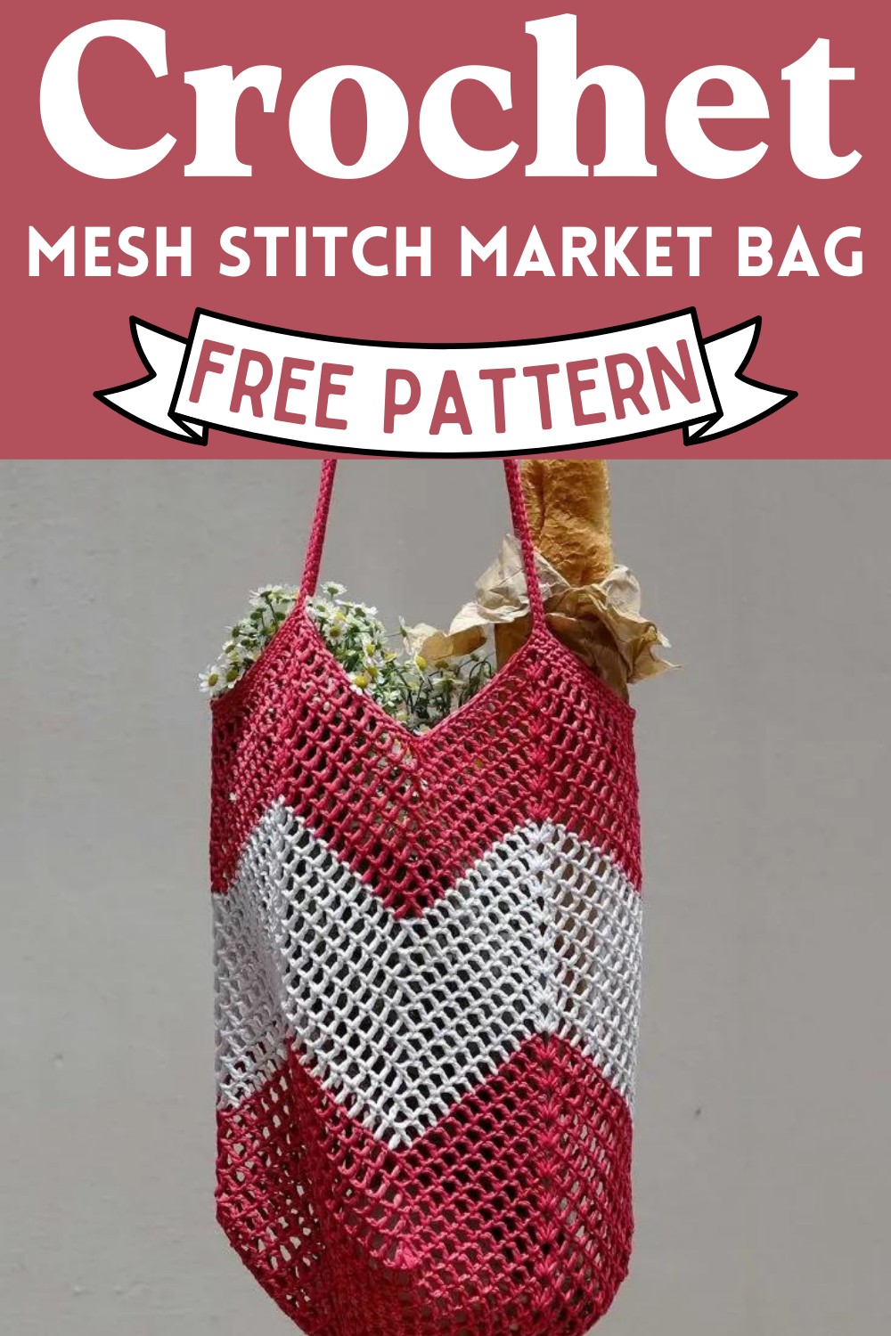 Crochet Mesh Stitch Market Bag Pattern