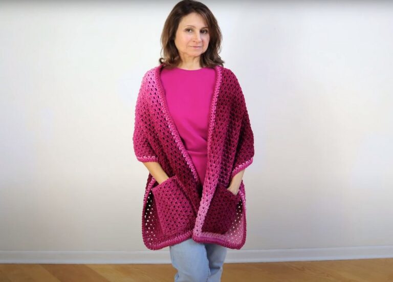 Crochet Pocket Shawl