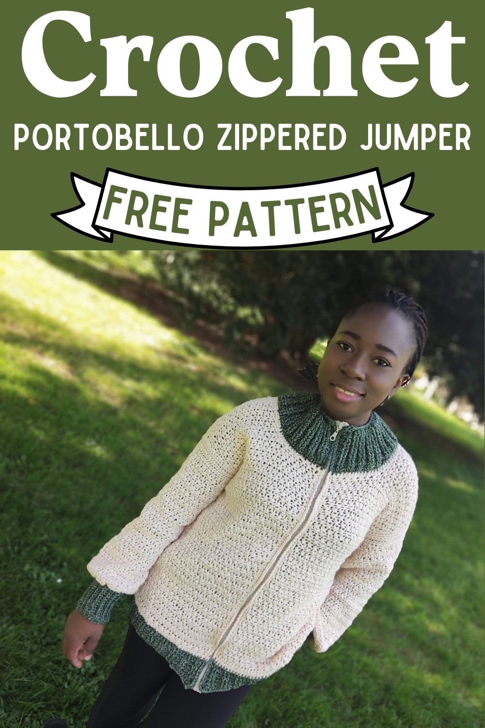Crochet Portobello Zippered Jumper Pattern