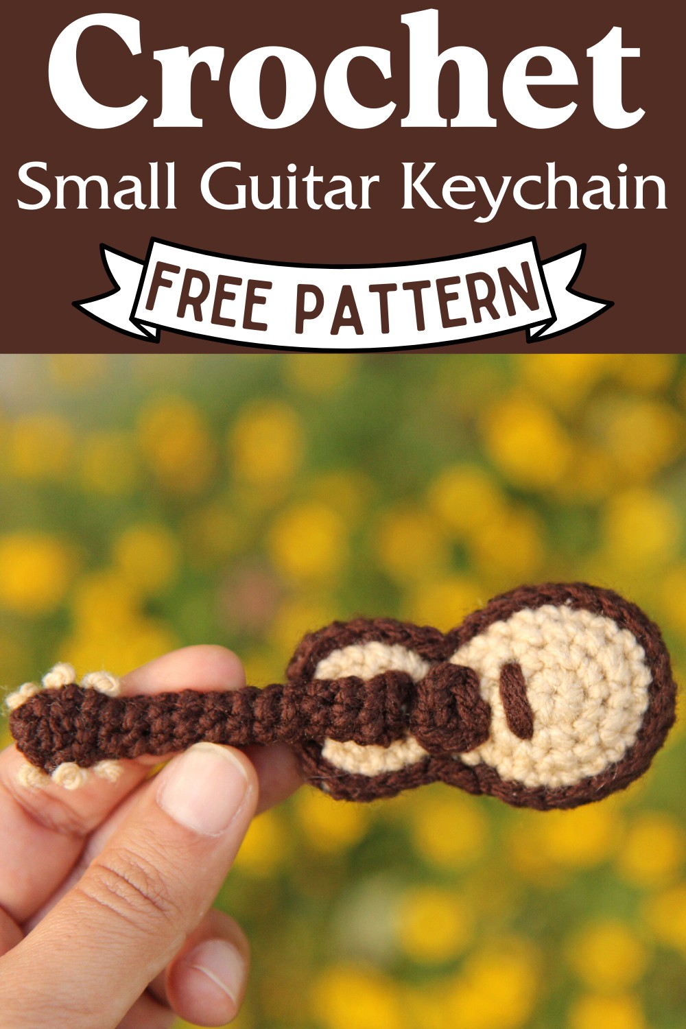 Crochet Small Guitar Keychain Pattern