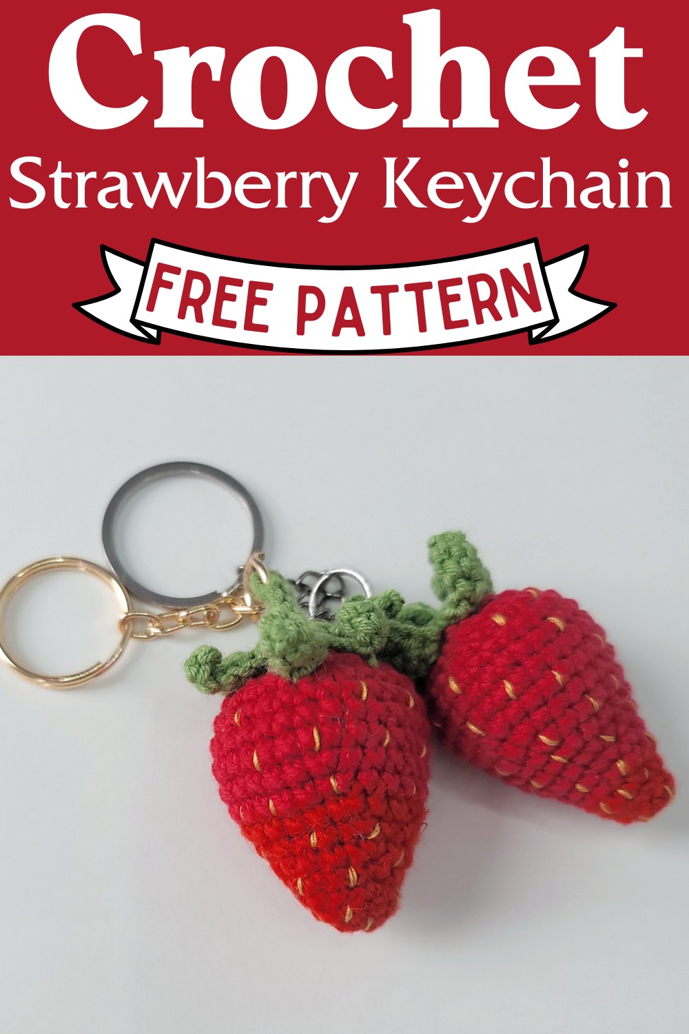 Crochet Strawberry Keychain Pattern