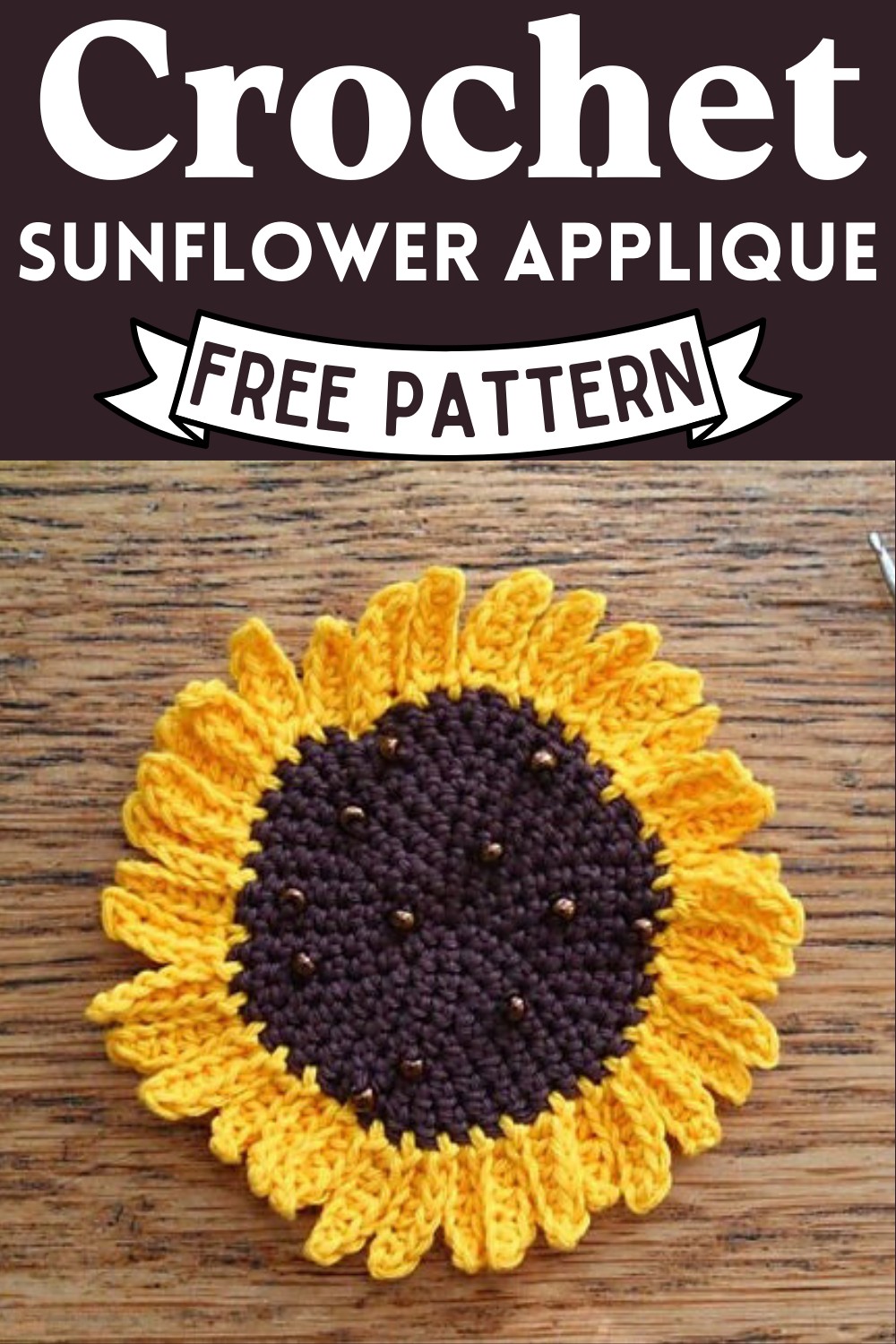Crochet Sunflower Applique Pattern