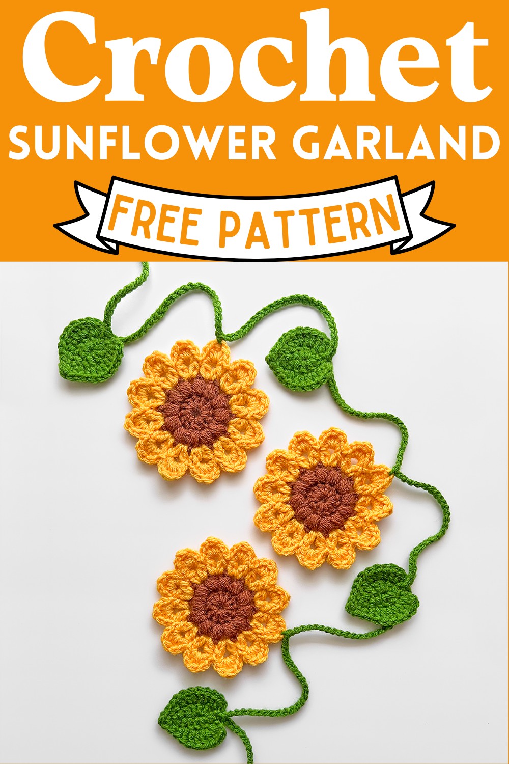 Crochet Sunflower Garland Pattern