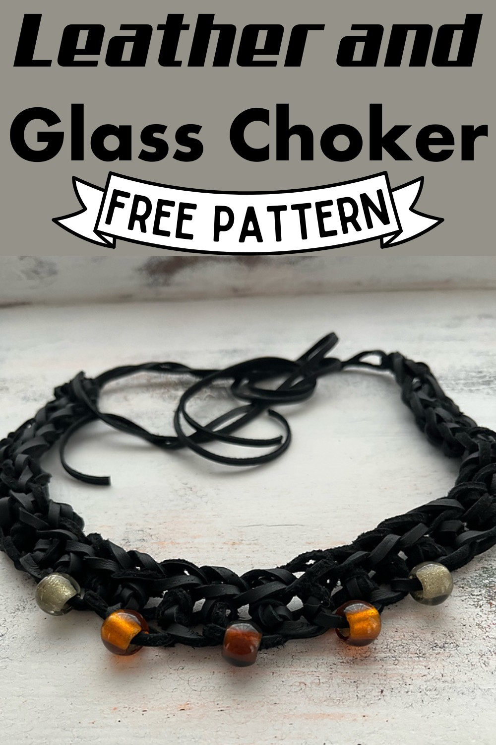 Leather and Glass Choker