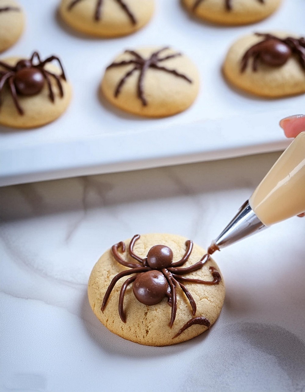 Peanut Butter Spider Cookies For Halloween Treats - Clairea Belle Makes