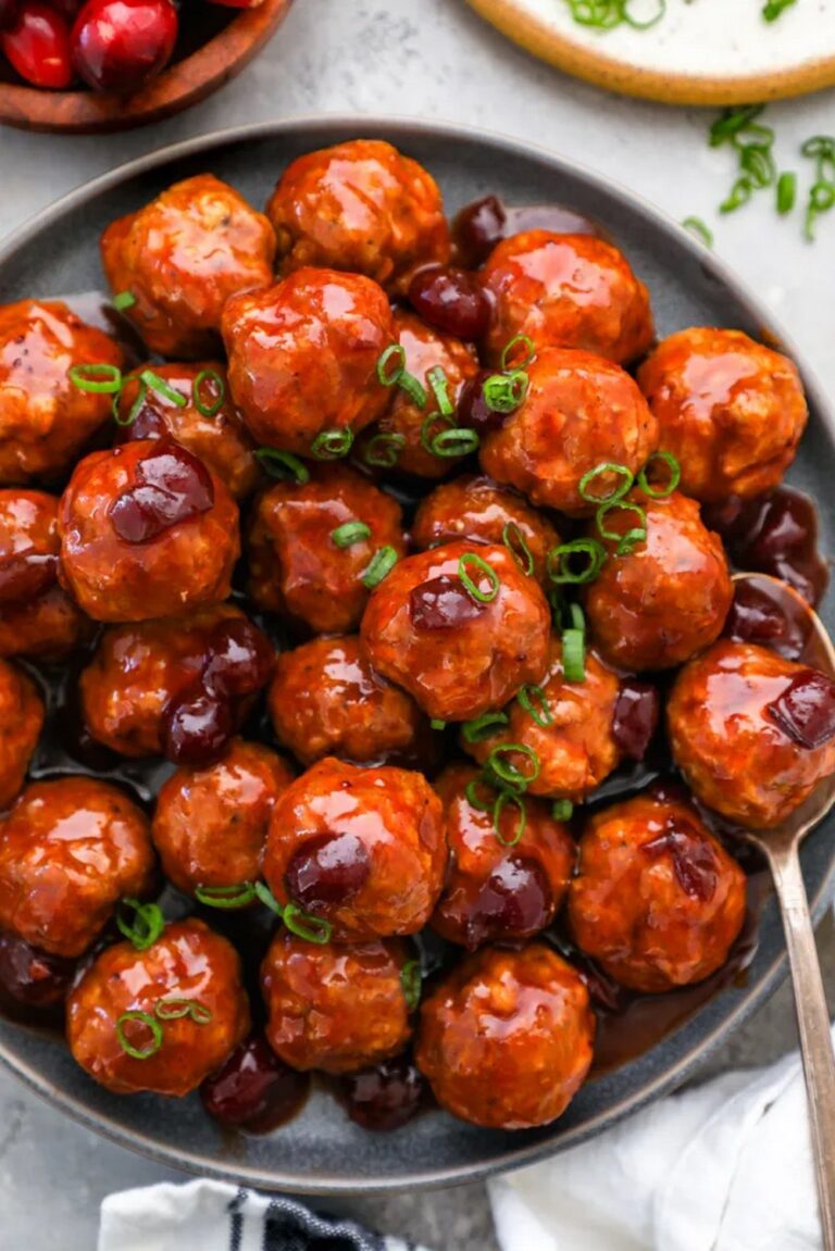 Crockpot Cranberry BBQ Meatballs