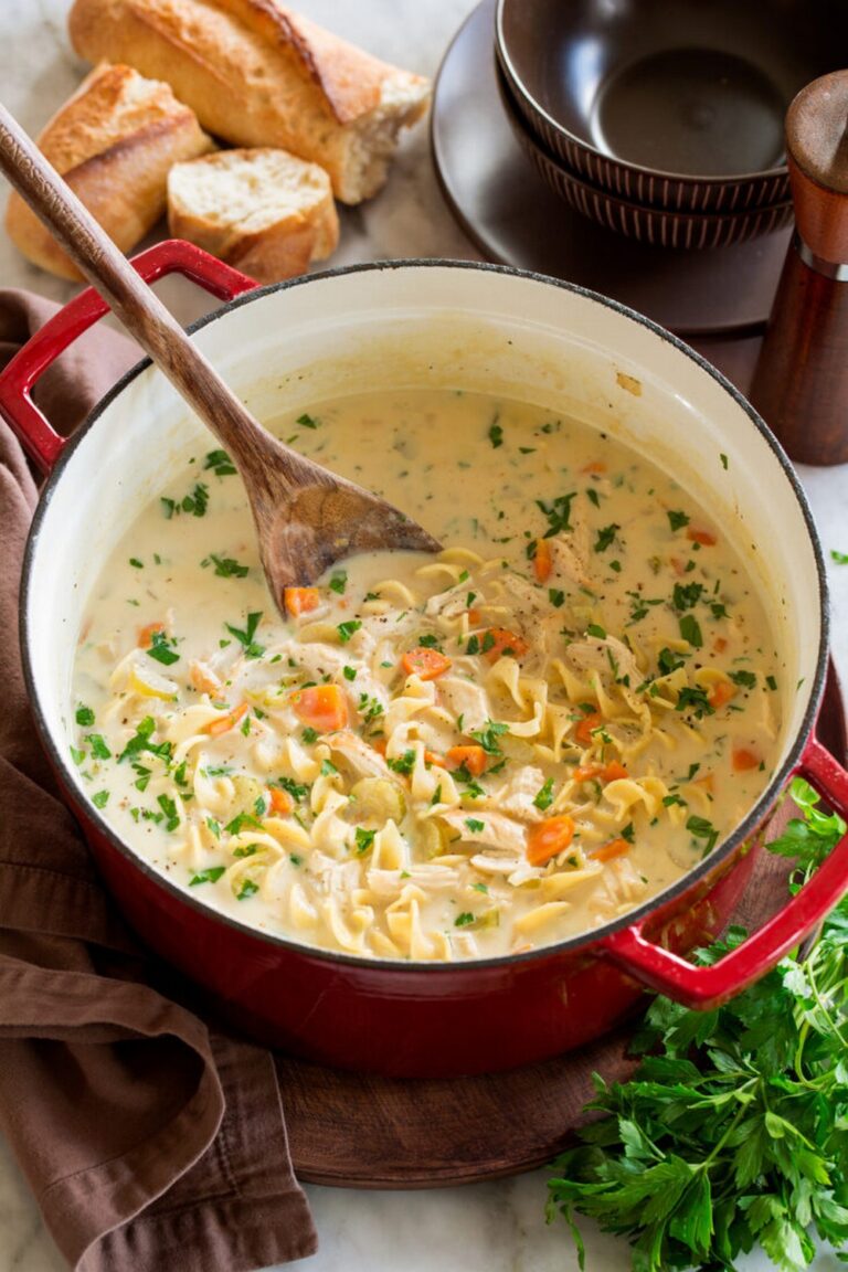 The Best Creamy Chicken Noodle Soup