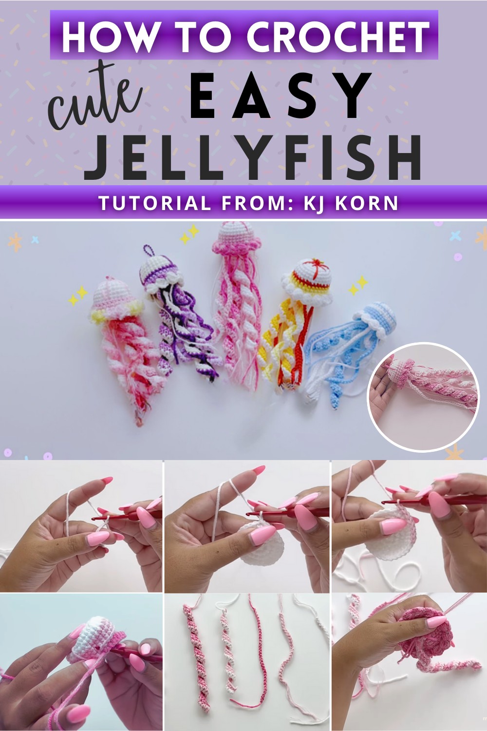 Colorful Crochet Jellyfish Amigurumi