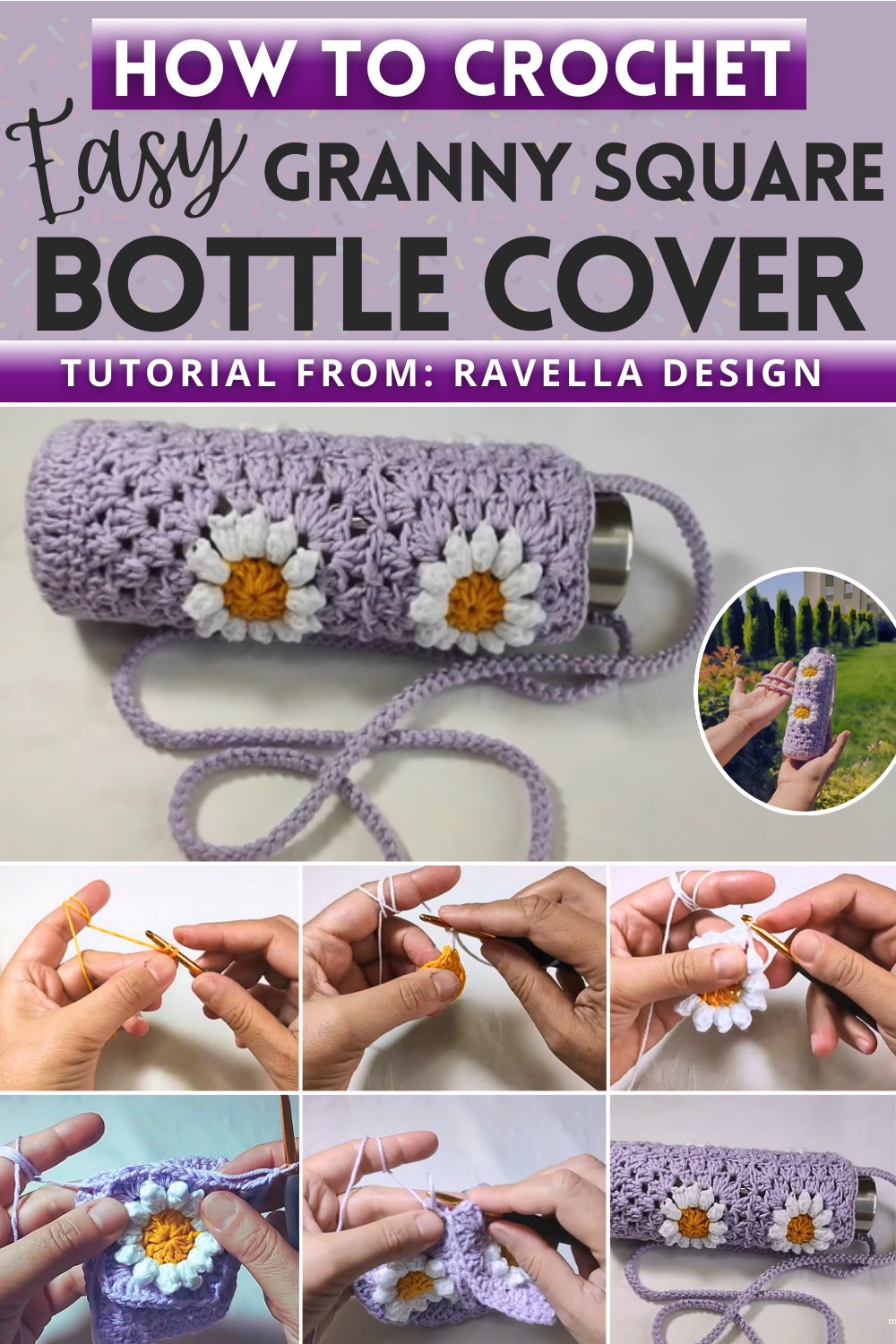 Cozy Crochet Granny Square Bottle Cover Pattern